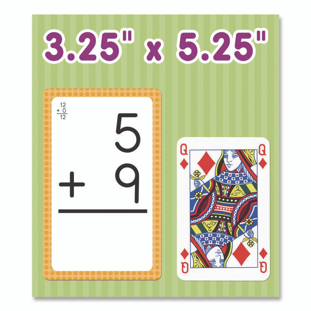 CARSON-DELLOSA EDUCATION 0769677118 Addition 0 to 12 Flash Cards, Grades 1 to 5, 3.25" x 5.25", Assorted Colors, 54 Cards