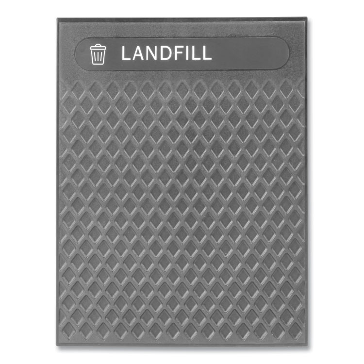 RUBBERMAID COMMERCIAL PROD. 2182671 Medium Prelabeled Landfill Waste Panels for Tailor and Landmark Series Containers, 20.72" x 0.5" x 27.95", Black, 4/Carton