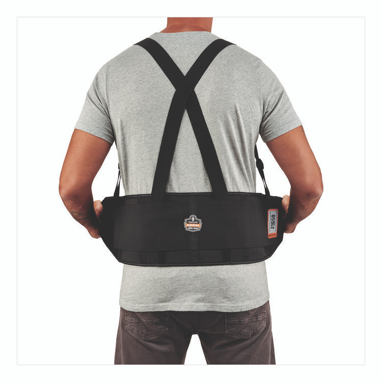 TENACIOUS HOLDINGS, INC. ergodyne® 11092 ProFlex 1650 Economy Elastic Back Support Brace, Small, 25" to 30" Waist, Black