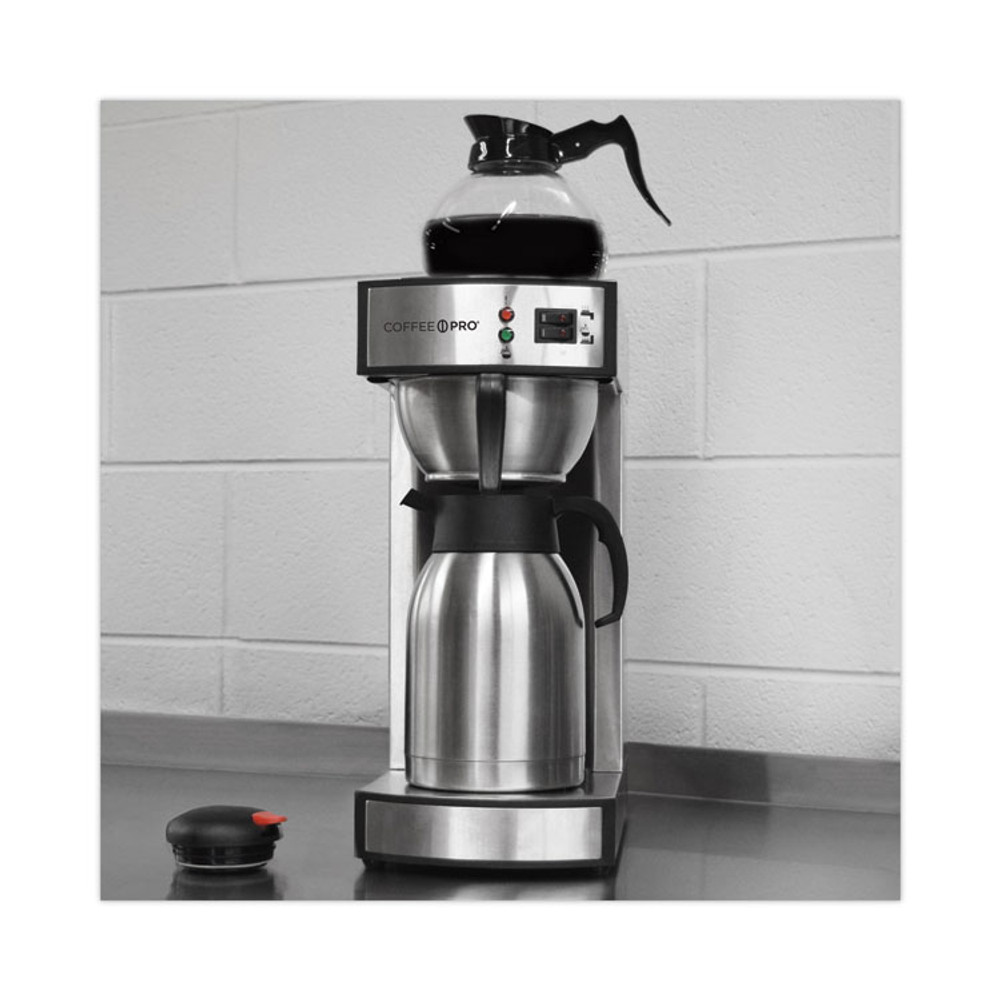 RDI USA Coffee Pro CPRLT Thermal Institutional Brewer, 12-Cup, 15.5 x 14.75 x 17, Stainless Steel