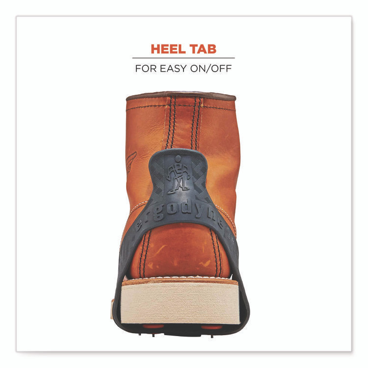 TENACIOUS HOLDINGS, INC. ergodyne® 16753 Trex 6300 One Piece Slip-on Ice Cleats, Medium, Black, Pair