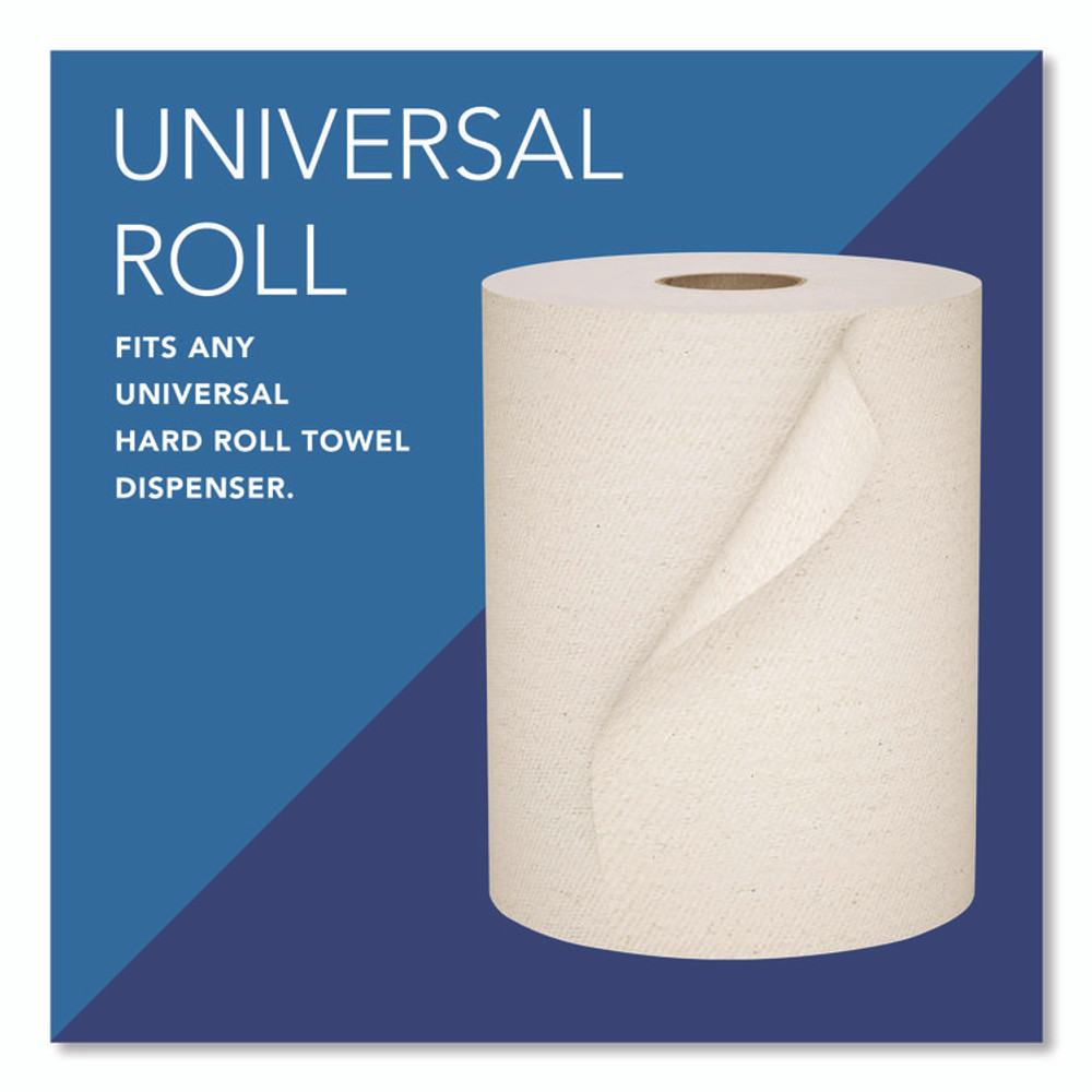 KIMBERLY-CLARK PROFESSIONAL Scott® 56758 Essential 100% Recycled Fiber Hard Roll Towel, 1-Ply, 8" x 800 ft, 1.5" Core, Brown, 6 Rolls/Carton