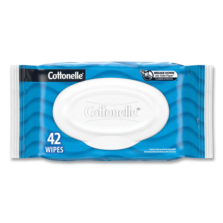 KIMBERLY CLARK Cottonelle® 44932PK Fresh Care Flushable Cleansing Cloths, 1-Ply, 3.75 x 5.5, White, 42/Pack