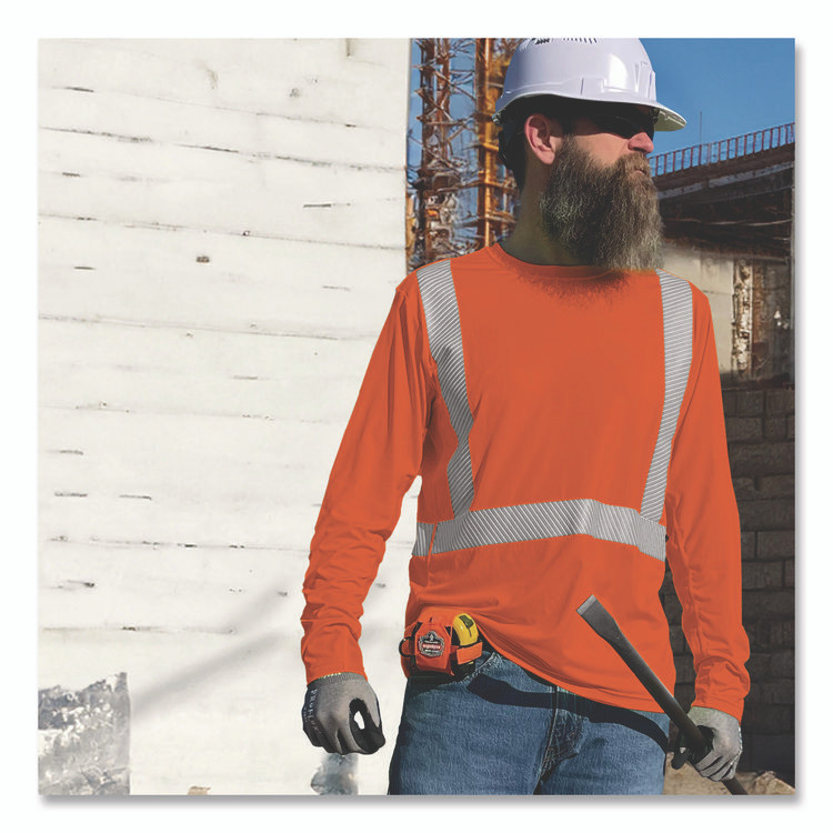 TENACIOUS HOLDINGS, INC. ergodyne® 12234 Chill-Its 6688 Type R Class 2 Cooling Hi-Vis Sun Shirt with UV Protection, 2X-Large, Orange