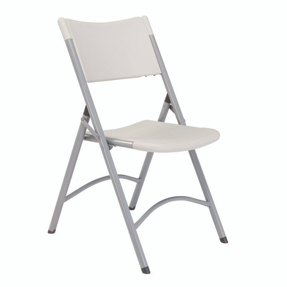 NATIONAL PUBLIC SEATING NPS® 602 600 Series Heavy Duty Plastic Folding Chair, Supports Up to 500 lb, 18" Seat Height, Gray Seat/Back/Base, 4/Pack