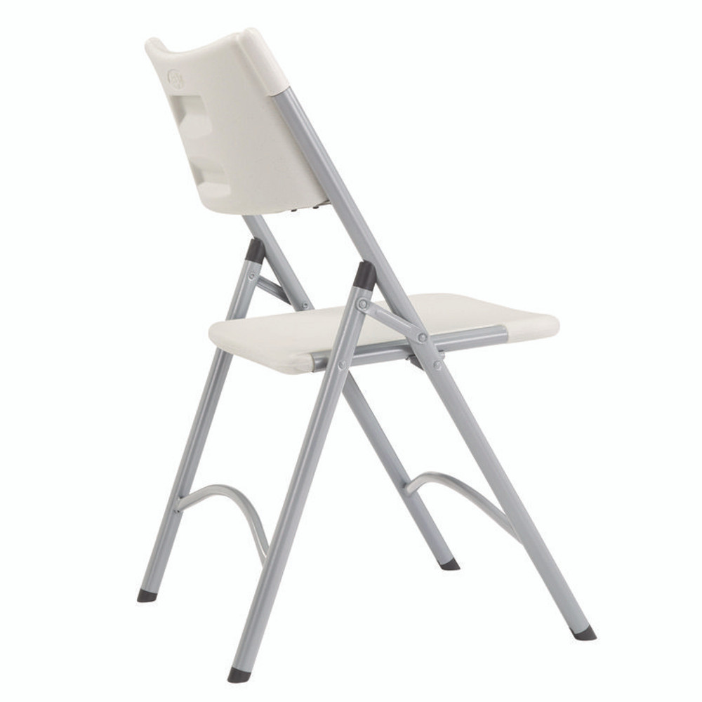NATIONAL PUBLIC SEATING NPS® 602 600 Series Heavy Duty Plastic Folding Chair, Supports Up to 500 lb, 18" Seat Height, Gray Seat/Back/Base, 4/Pack