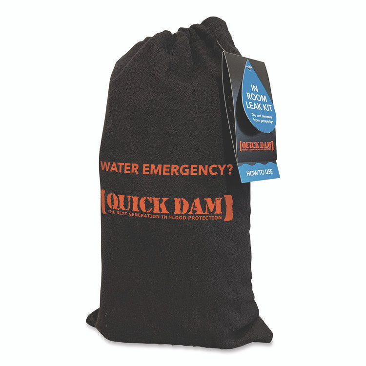 ABSORBENT SPECIALTY PRODUCTS Quick Dam™ WUIRLK In-Room Leak Kit, (1) Drip Mat, (1) 8 ft Water Dam