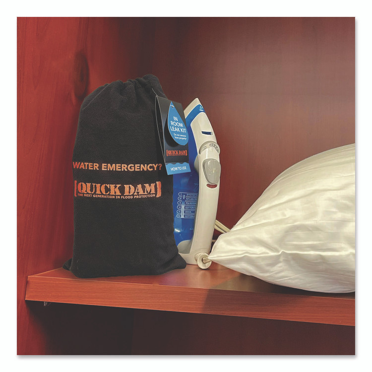 ABSORBENT SPECIALTY PRODUCTS Quick Dam™ WUIRLK In-Room Leak Kit, (1) Drip Mat, (1) 8 ft Water Dam