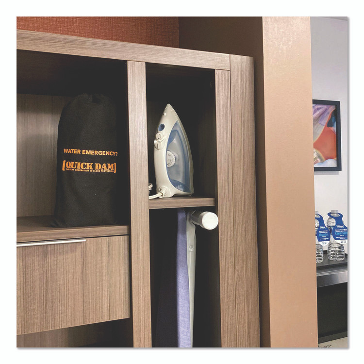 ABSORBENT SPECIALTY PRODUCTS Quick Dam™ WUIRLK In-Room Leak Kit, (1) Drip Mat, (1) 8 ft Water Dam