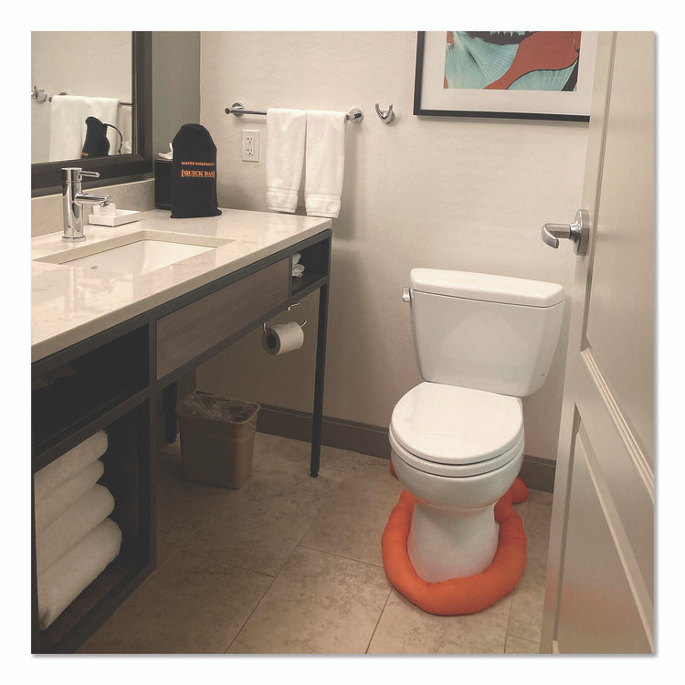 ABSORBENT SPECIALTY PRODUCTS Quick Dam™ WUIRLK In-Room Leak Kit, (1) Drip Mat, (1) 8 ft Water Dam