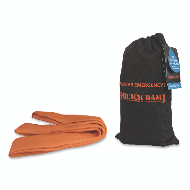 ABSORBENT SPECIALTY PRODUCTS Quick Dam™ WUIRLK In-Room Leak Kit, (1) Drip Mat, (1) 8 ft Water Dam