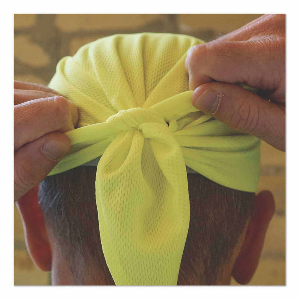 TENACIOUS HOLDINGS, INC. ergodyne® 12476 Chill-Its 6615 High-Performance Bandana Doo Rag with Terry Cloth Sweatband, One Size Fits Most, Lime