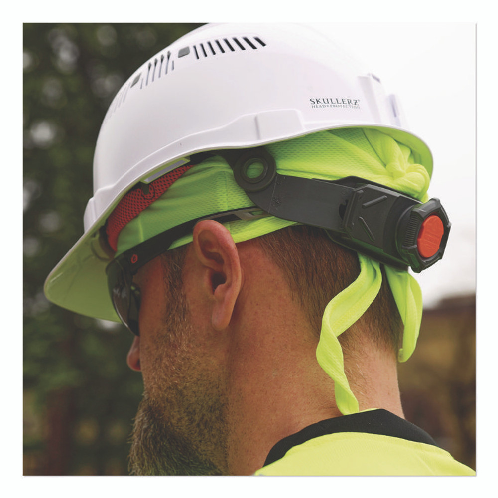TENACIOUS HOLDINGS, INC. ergodyne® 12476 Chill-Its 6615 High-Performance Bandana Doo Rag with Terry Cloth Sweatband, One Size Fits Most, Lime