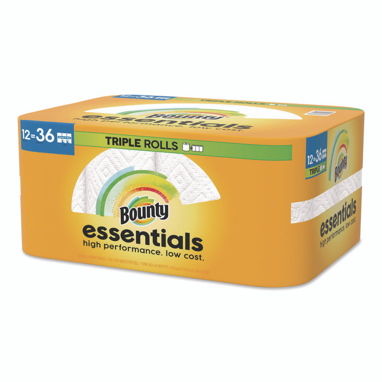PROCTER & GAMBLE Bounty® 16681 Essentials Select-A-Size Kitchen Roll Paper Towels, 2-Ply, 5.9 x 11, White, 162 Sheets/Triple Roll, 12 Rolls/Carton