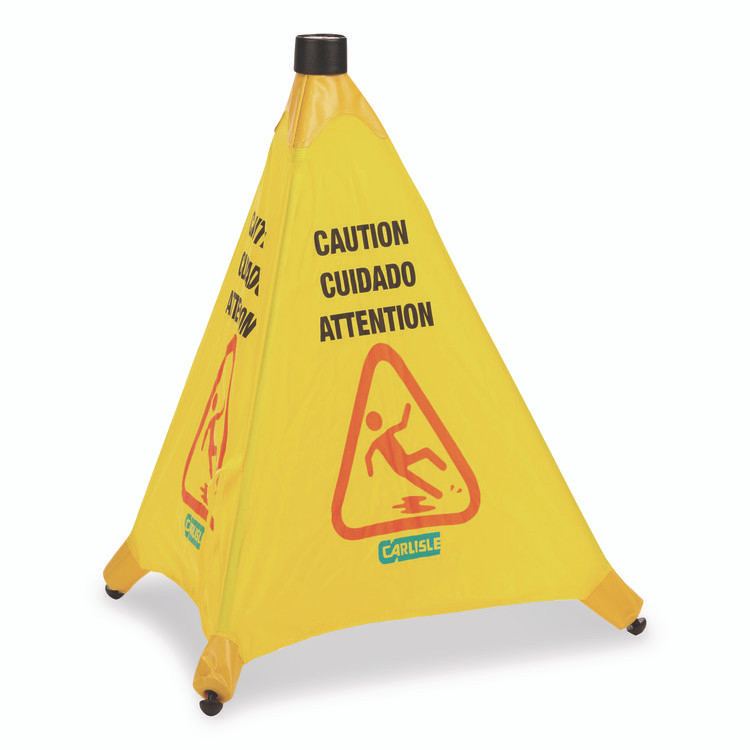 CFS BRANDS Carlisle 3694204 Pop-Up Caution Cone, 18 x 22.25 x 20, Yellow