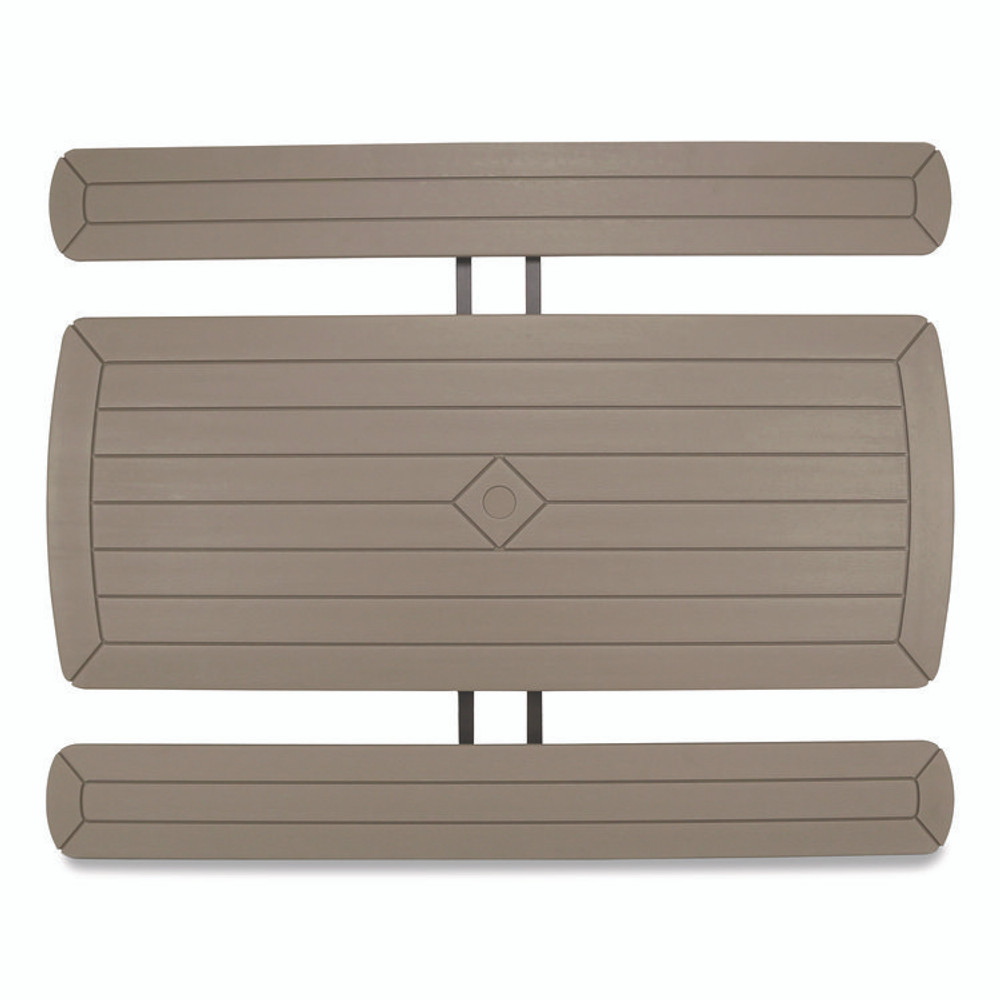 NATIONAL PUBLIC SEATING NPS® BMPT3072BR03 Blow Molded Folding Picnic Table, Rectangular, 57w x 72d x 29.5h, Brown Top, Brown Base/Legs