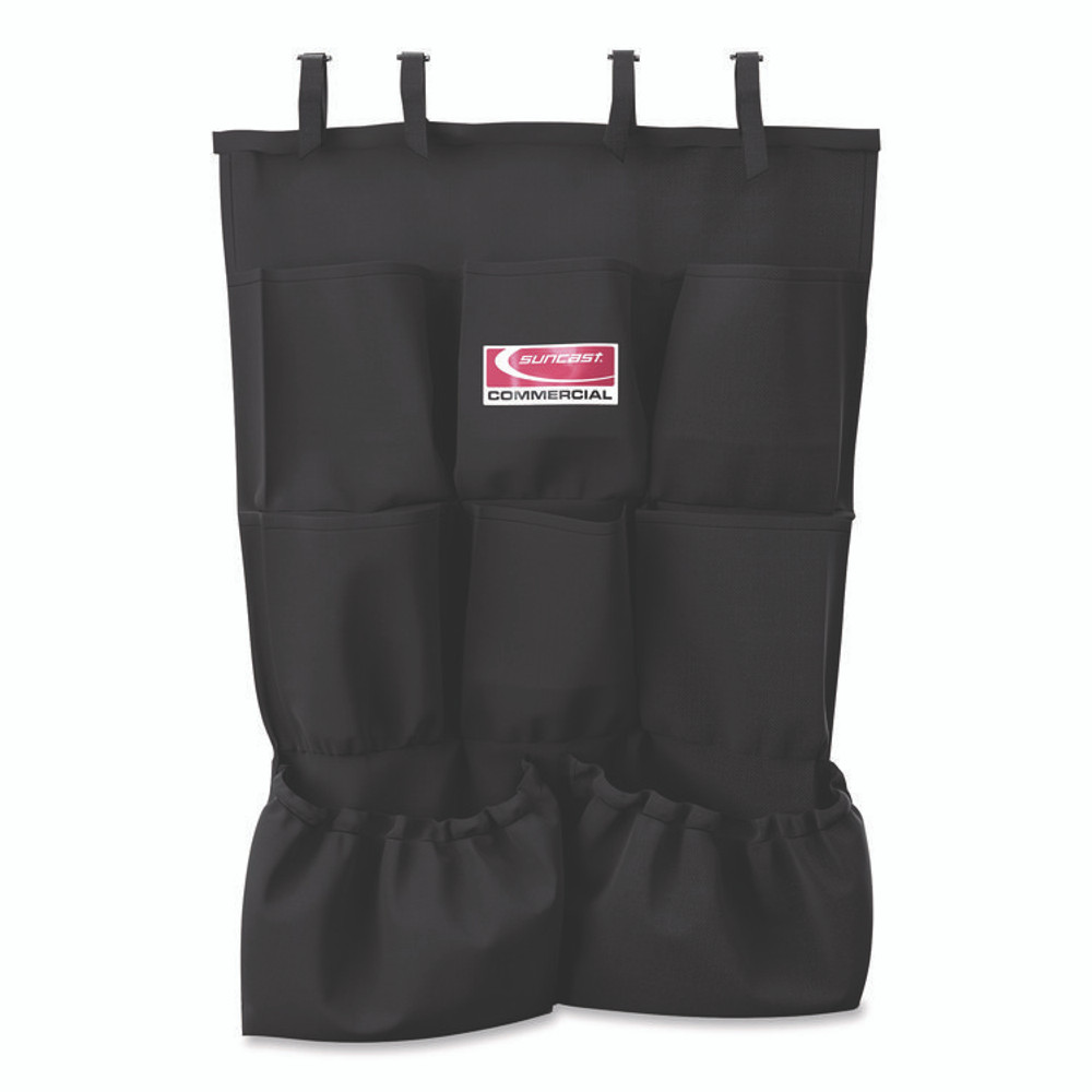 SUNCAST CORPORATION Commercial® HKCBAG04D 8-Pocket Organizer for Suncast Commercial Full-Size and Compact Housekeeping Carts, 19.5" x 1.67" x 26.83", Black
