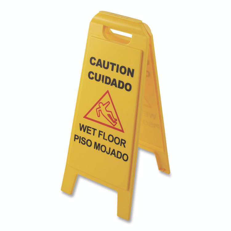 CFS BRANDS Carlisle 3690000 Wet Floor Sign (English/Spanish), 11 x 25 x 25, Yellow