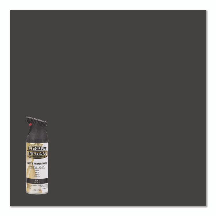 RUST-OLEUM CORPORATION 245198EA Universal Premium Spray Paint, Flat Black, 12 oz Aerosol Can