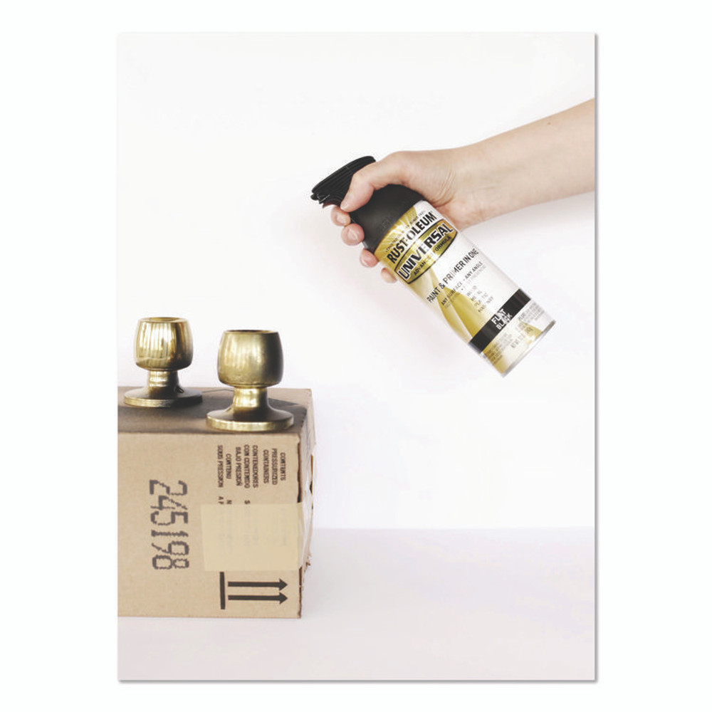 RUST-OLEUM CORPORATION 245198EA Universal Premium Spray Paint, Flat Black, 12 oz Aerosol Can