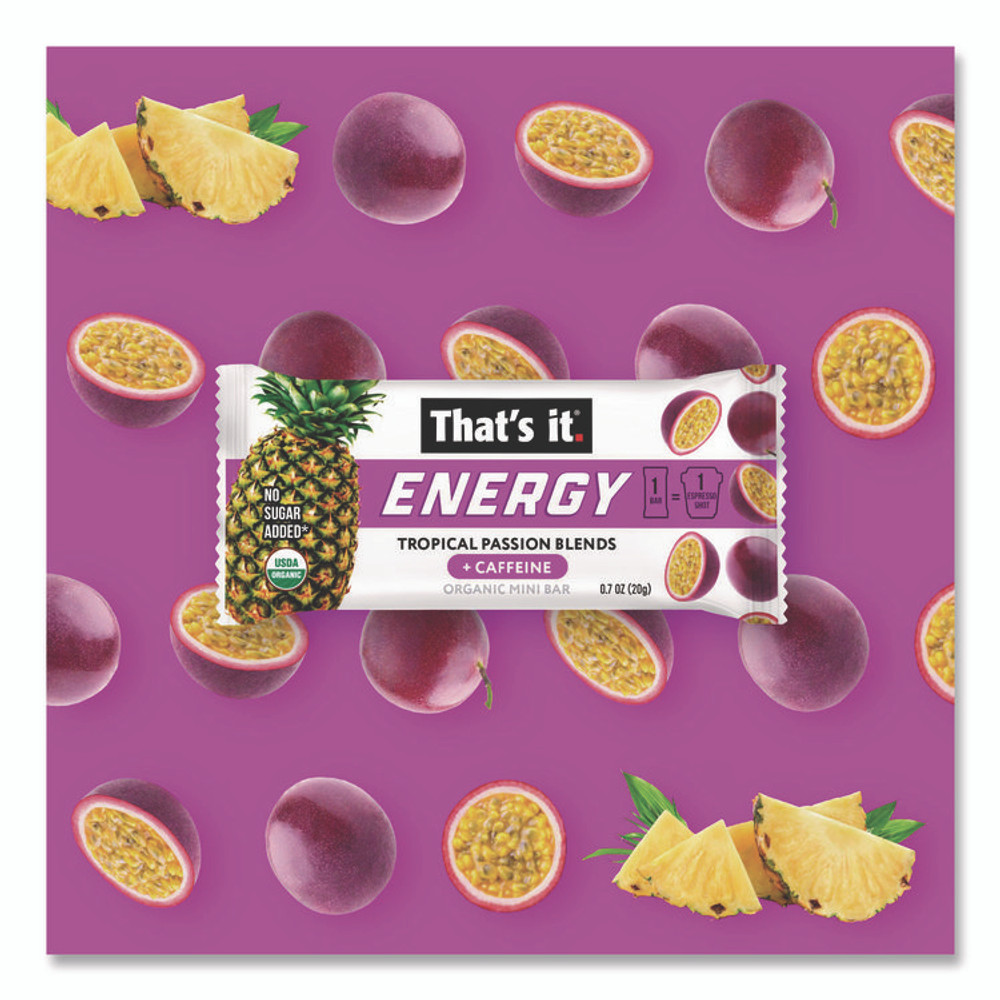 1908 BRANDS That’s it.® 22002519 Organic Energy Bars, Tropical Passion Blend, 0.7 oz Bar, 36/Box