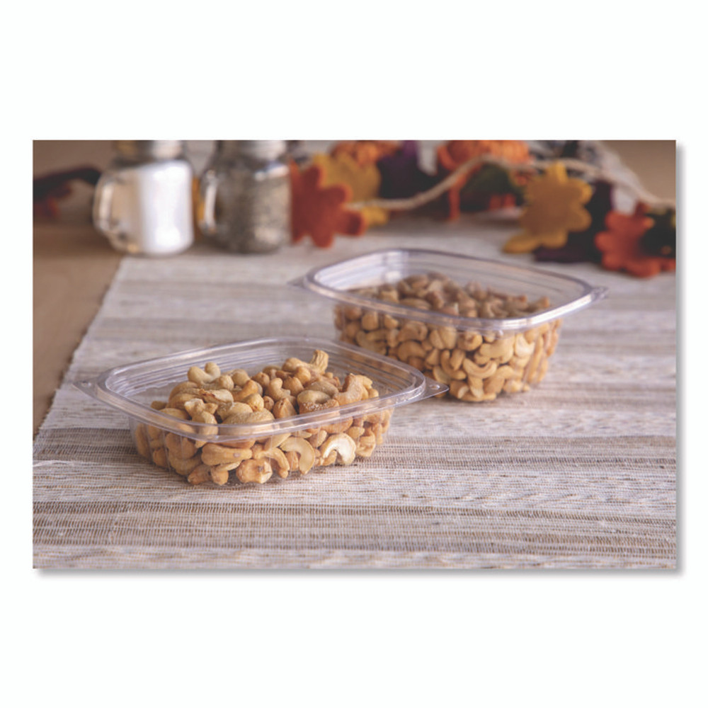ECO-PRODUCTS,INC. EP-RC12 Renewable and Compostable Rectangular Deli Containers with Lid, 12 oz, 2 x 4 x 2, Clear, Plastic, 100/Pack, 3 Packs/Carton
