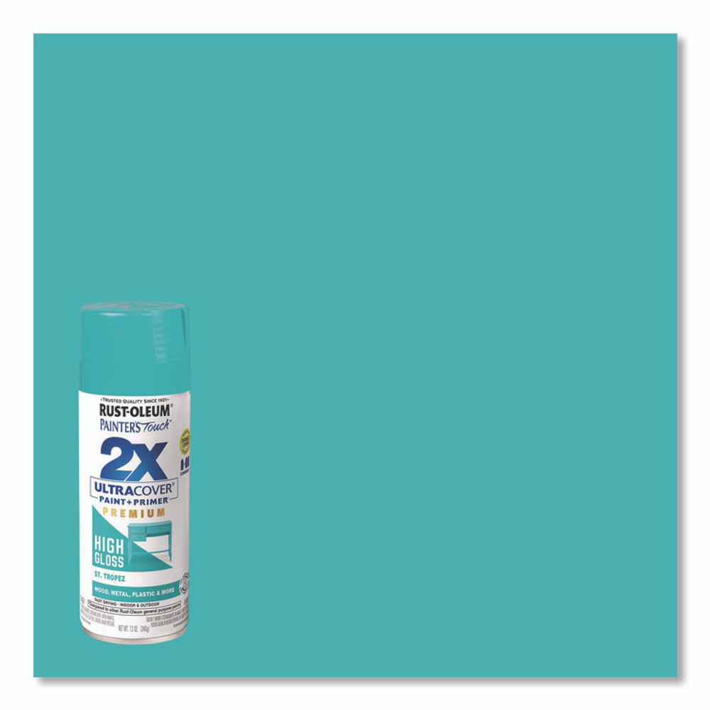 RUST-OLEUM CORPORATION 331175 Painter's Touch 2X Ultra Cover Spray Paint, High Gloss St. Tropez, 12 oz Aerosol Can, 6/Carton