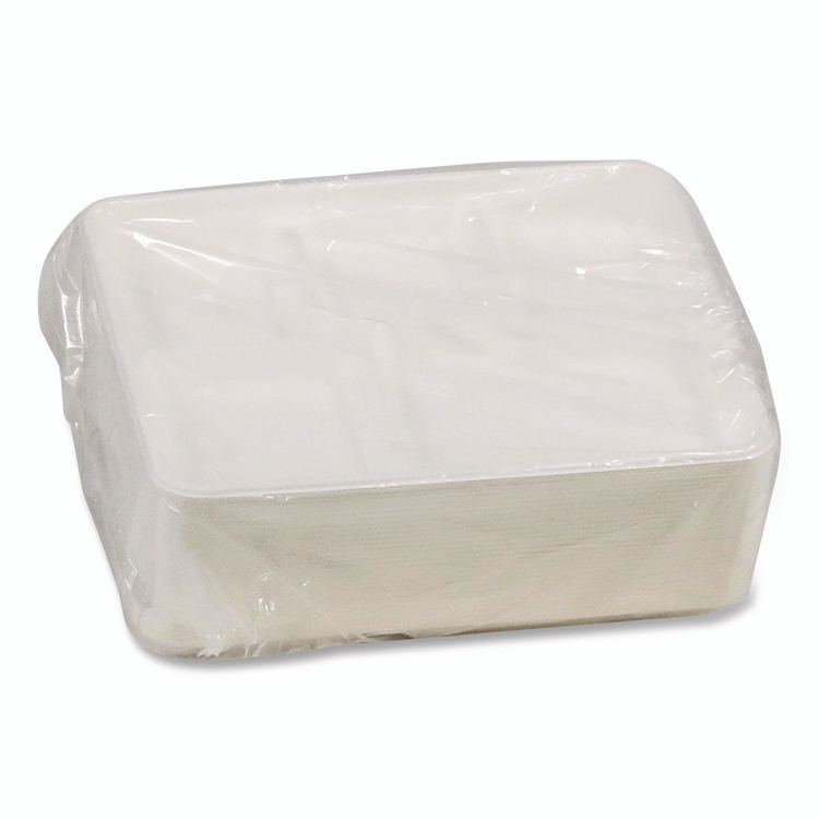 PACTIV EVERGREEN CORPORATION MC58000SBB Compostable Fiber Blend School Lunch Tray, 10 x 8 x 1, White, 240/Carton