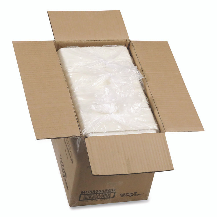 PACTIV EVERGREEN CORPORATION MC58000SBB Compostable Fiber Blend School Lunch Tray, 10 x 8 x 1, White, 240/Carton