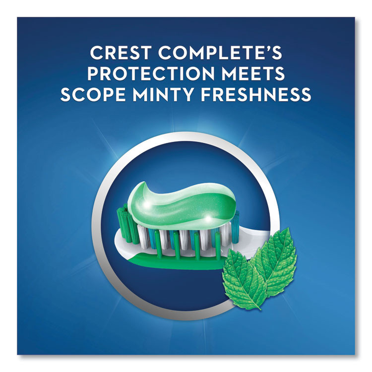 PROCTER & GAMBLE Crest® 04365 Complete Whitening Toothpaste + Scope, Mint, 0.85 oz Tube, 72/Carton
