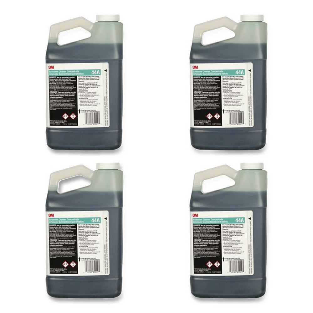 3M/COMMERCIAL TAPE DIV. 44A Bathroom Cleaner Concentrate 44A, Pleasant Scent, 0.5 gal Bottle, 4/Carton