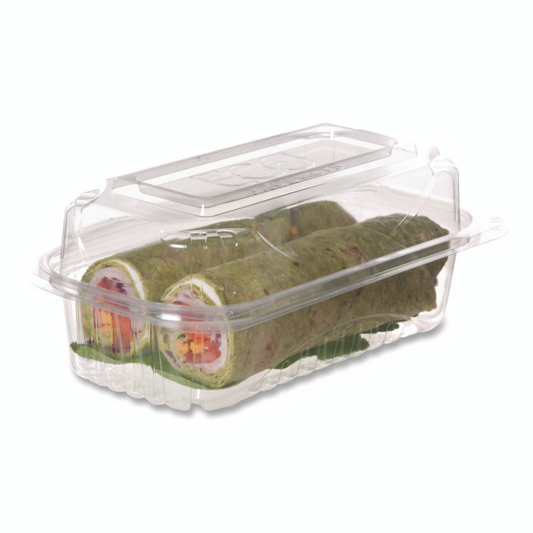 ECO-PRODUCTS,INC. EP-LC96 Renewable and Compostable Clear Clamshell Hinged Food Containers, 9 x 6 x 3, Plastic, 80/Pack, 3 Packs/Carton