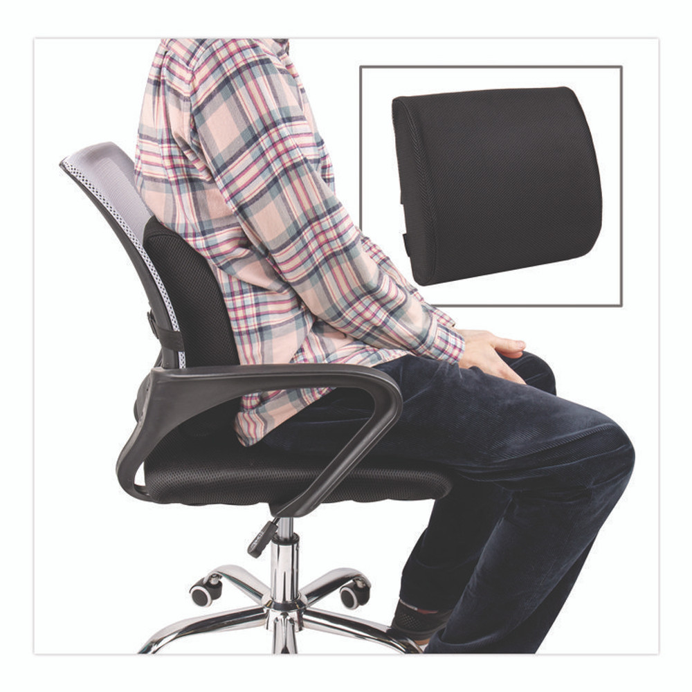 EMS MIND READER LLC BACKFOAMBLK Memory Foam Ergonomic Lumbar Support Chair Cushion, 4 x 13.5 x 12.25, Black