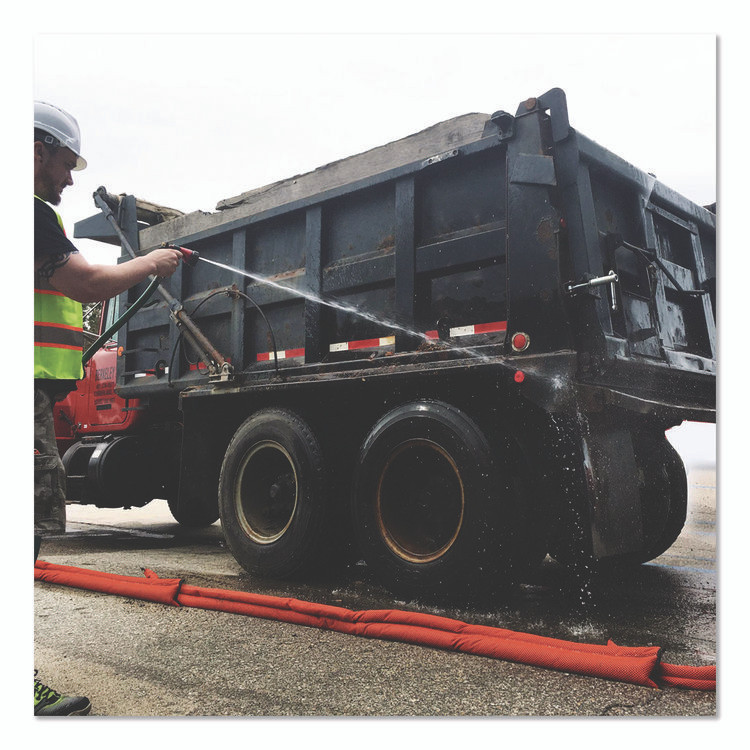 ABSORBENT SPECIALTY PRODUCTS Quick Dam™ QDGG104HV Outdoor Grab and Go Bucket Kit, (4) Hi-Vis 10 ft Flood Barriers