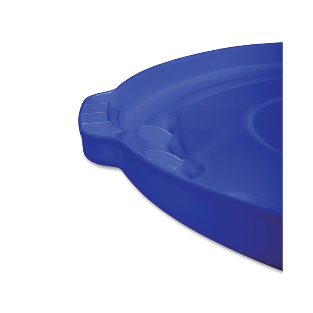 RUBBERMAID COMMERCIAL PROD. 263100BE BRUTE Self-Draining Flat Top Lids for 32 gal Round BRUTE Containers, 22.25" Diameter, Blue