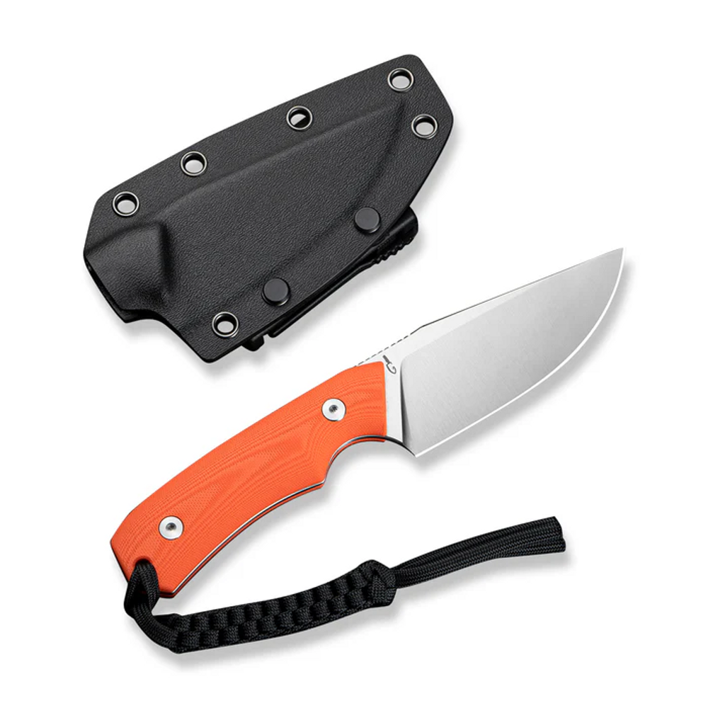 CIVIVI Knives C24058B-1 CIVIVI Gander Fixed Blade Knife Orange G10 Contoured Handle (3.63"" Satin Finished 14C28N Blade)