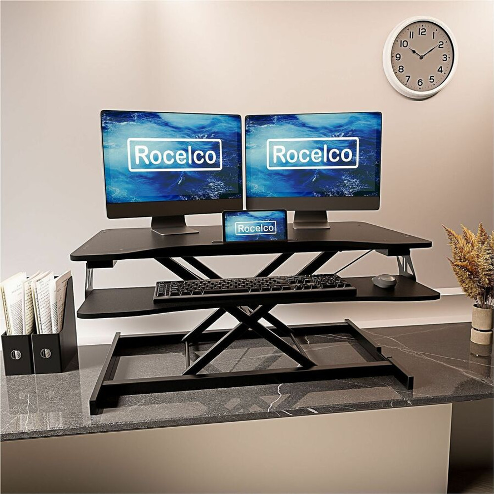 Rocelco, Inc Rocelco RVADRB Rocelco VADR 31.5" Hi-Lift Adjustable Desk Riser