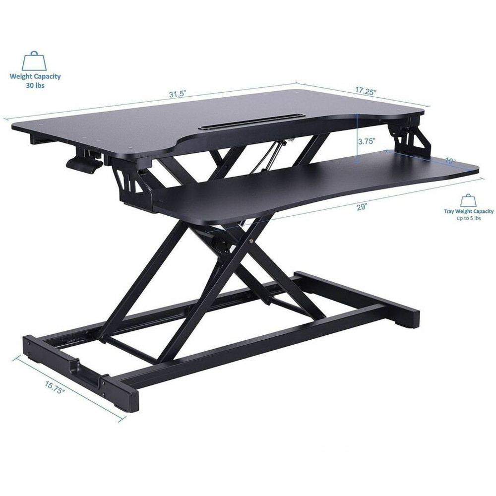 Rocelco, Inc Rocelco RVADRB Rocelco VADR 31.5" Hi-Lift Adjustable Desk Riser