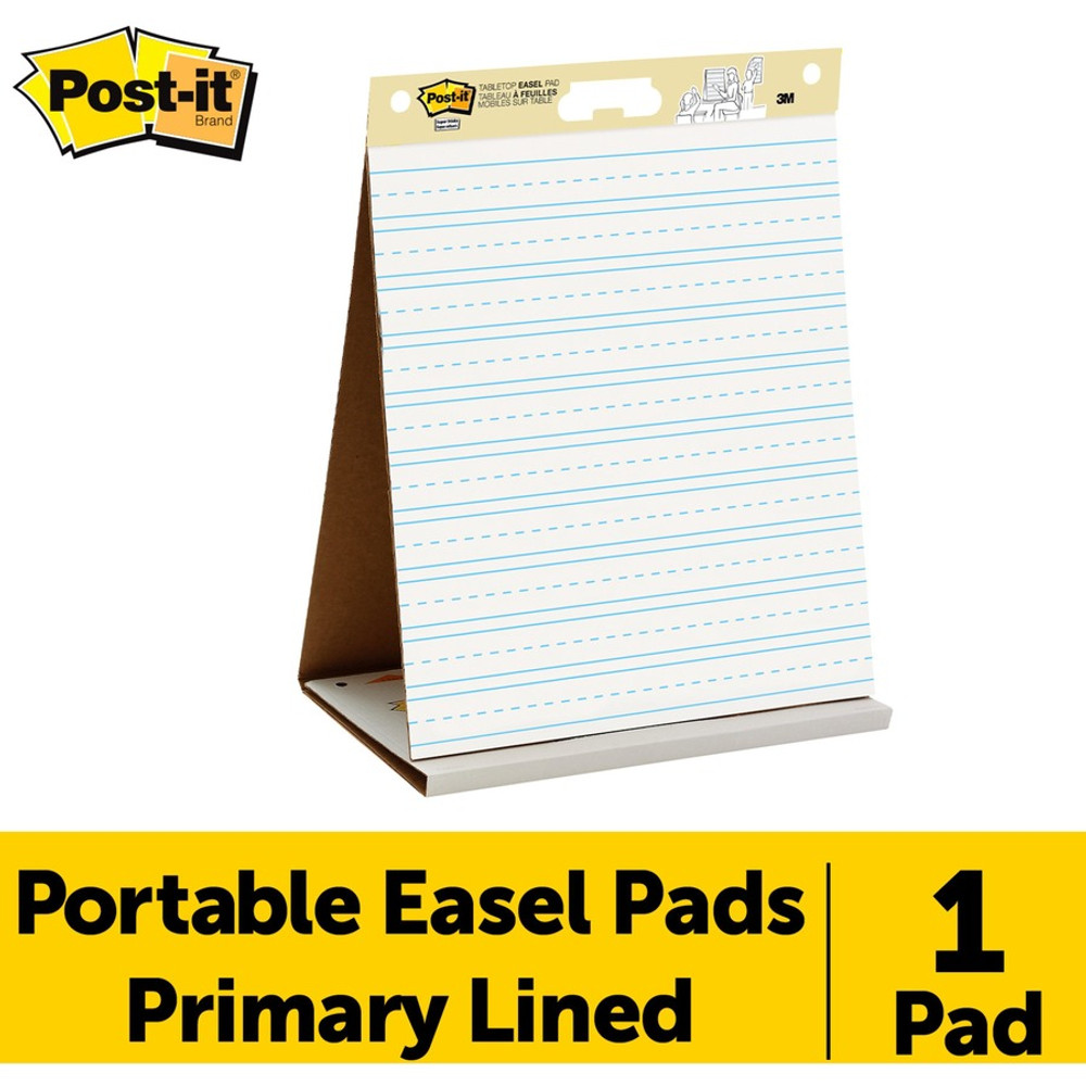 3M Post-it&reg; 563PRL Post-it&reg; Tabletop Easel Pad with Primary Lines