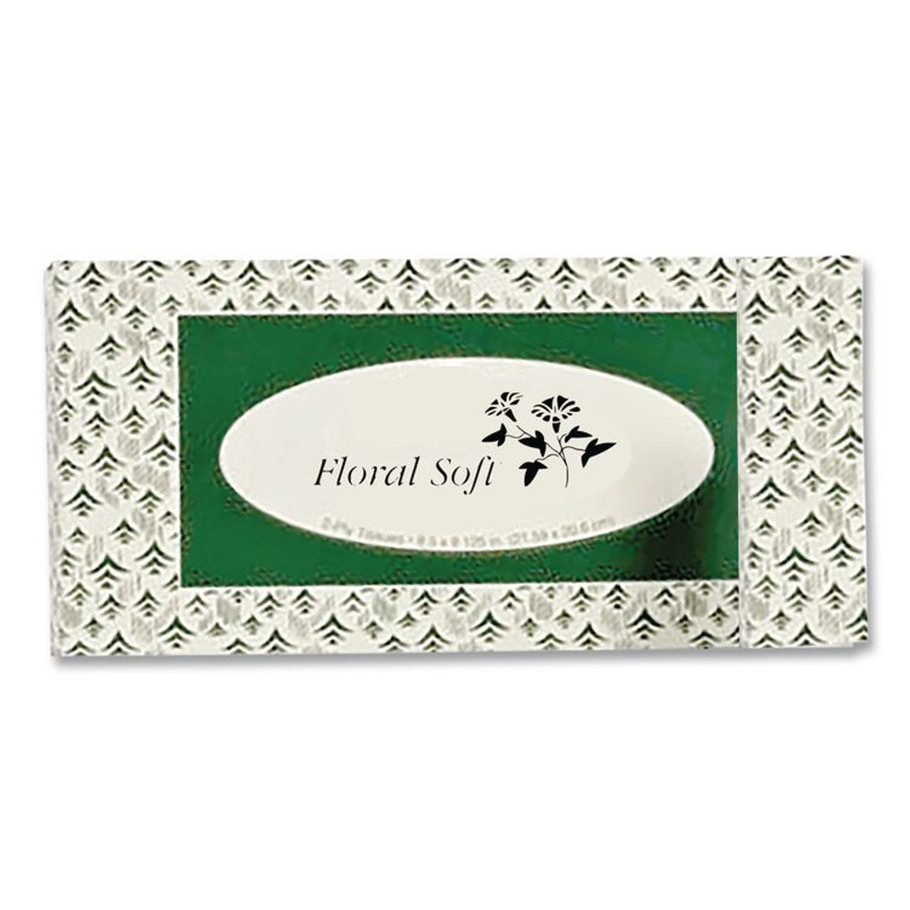 AMERICAN PAPER CONVERTING Floral Soft® F100 White Facial Tissue, 2-Ply, 100 Sheets/Box, 30 Boxes/Carton