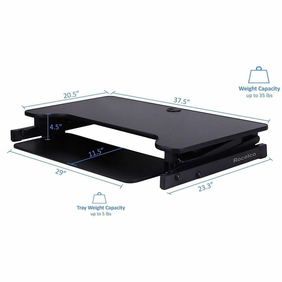 Rocelco, Inc Rocelco RDADRBDM2 Rocelco Standing Desk Converter & Dual-Monitor Mount