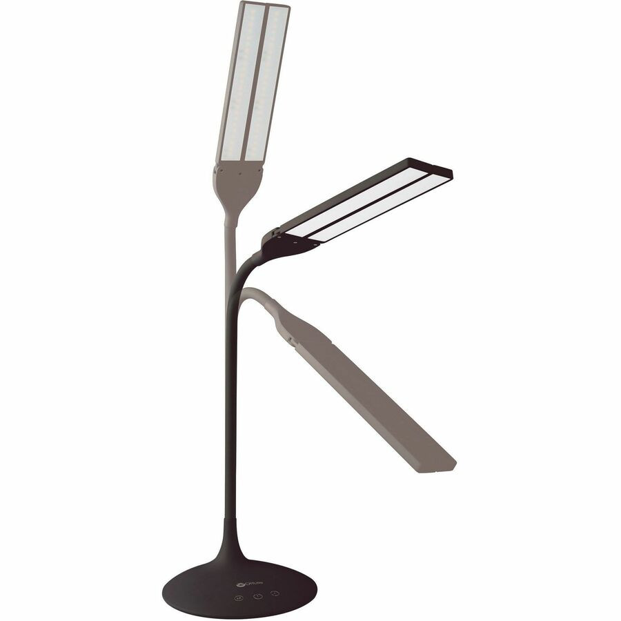 OttLite Technology OttLite CSN59G5W OttLite Pivot Dual-Shade LED Desk Lamp, 26"H, Black