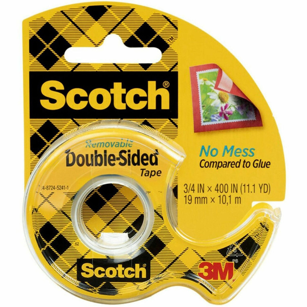 3M Scotch 667 Scotch Removable Double-Sided Tape - 3/4"W