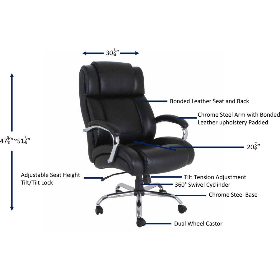 Lorell 99845 Lorell Big & Tall Chair with UltraCoil Comfort