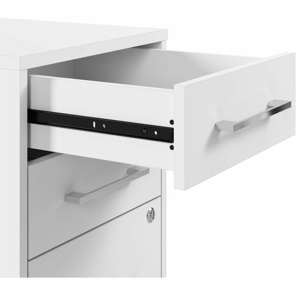 Bush Industries, Inc Bush Business Furniture HUF140WH Bush Business Furniture Hustle Office Storage Cabinet with Wheels