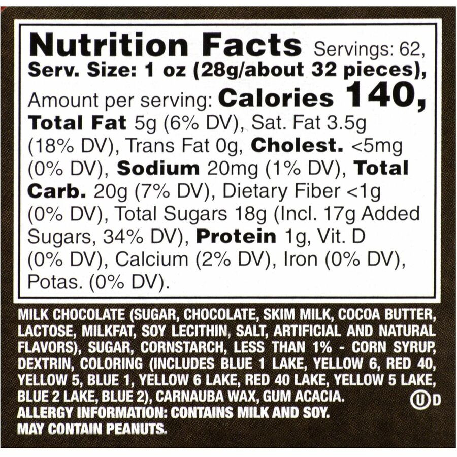 Mars, Incorporated M&M's 209-00059 M&M's Plain Milk Chocolate Candies