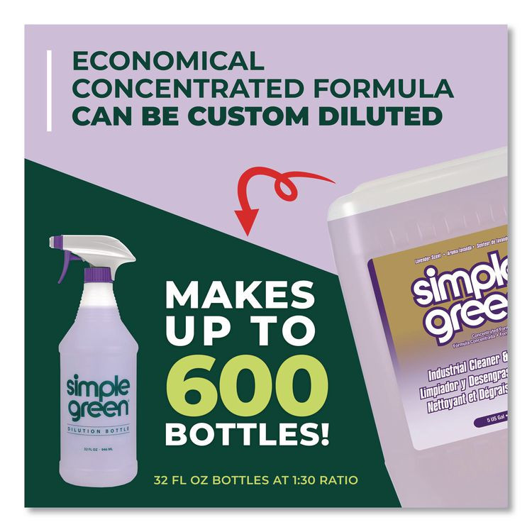 SUNSHINE MAKERS, INC. Simple Green® 1600005 Industrial Cleaner and Degreaser, Lavender Scent, 5 gal Pail