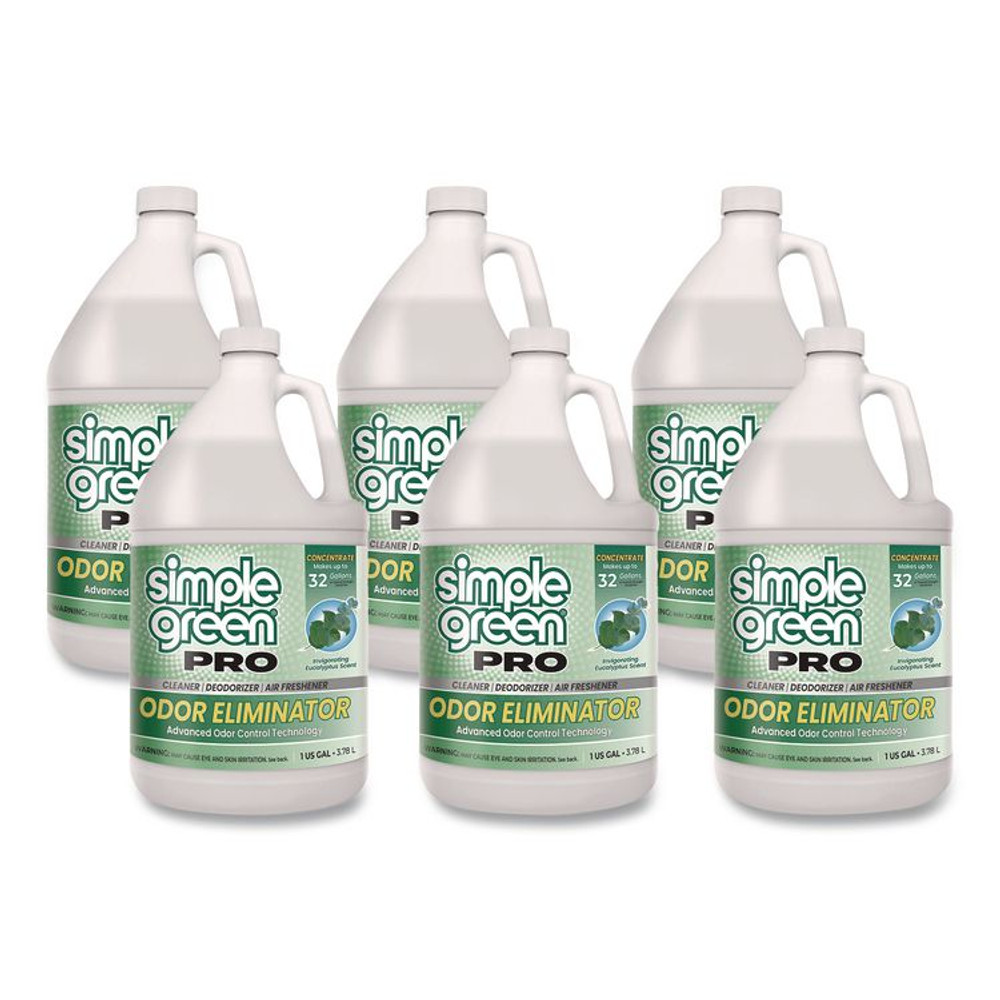 SUNSHINE MAKERS, INC. Simple Green® 4251128 Pro Odor Eliminator, Eucalyptus Scent, 1 gal Bottle, 6/Carton
