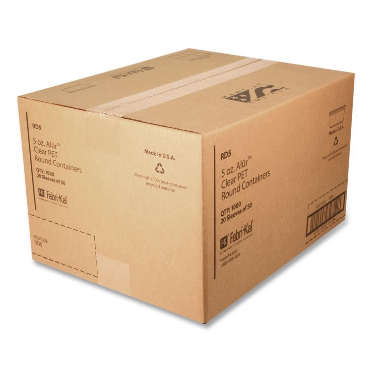 PACTIV EVERGREEN CORPORATION 9501008 Recycleware Deli Containers, 5 oz, 3.6 x 2.6 x 1.8, Clear, Plastic, 1,000/Carton