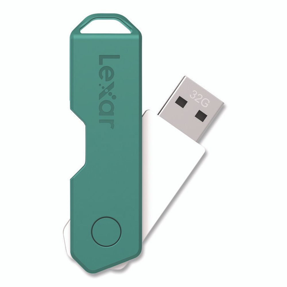 LEXAR MEDIA INC. 24388082 Twist Turn2 USB 2.0 Flash Drive, 32 GB, Orange/Purple/Teal, 3/Pack
